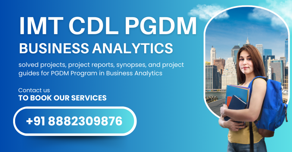 IMT CDL PGDM Solved project in Business Analytics